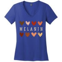 Melanin Hearts Black Is Beautiful Funny Gift Women's V-Neck T-Shirt