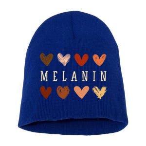 Melanin Hearts Black Is Beautiful Funny Gift Short Acrylic Beanie