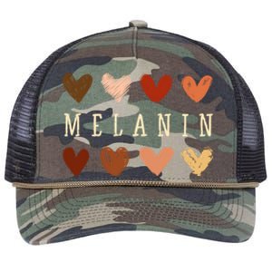 Melanin Hearts Black Is Beautiful Funny Gift Retro Rope Trucker Hat Cap