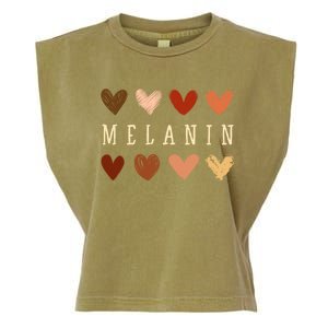 Melanin Hearts Black Is Beautiful Funny Gift Garment-Dyed Women's Muscle Tee