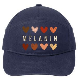 Melanin Hearts Black Is Beautiful Funny Gift 7-Panel Snapback Hat