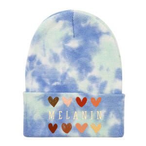 Melanin Hearts Black Is Beautiful Funny Gift Tie Dye 12in Knit Beanie