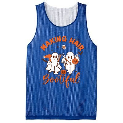 Making Hair Bootiful Funny Scary Ghost Hairdresser Halloween Mesh Reversible Basketball Jersey Tank