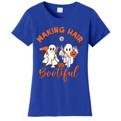 Making Hair Bootiful Funny Scary Ghost Hairdresser Halloween Women's T-Shirt