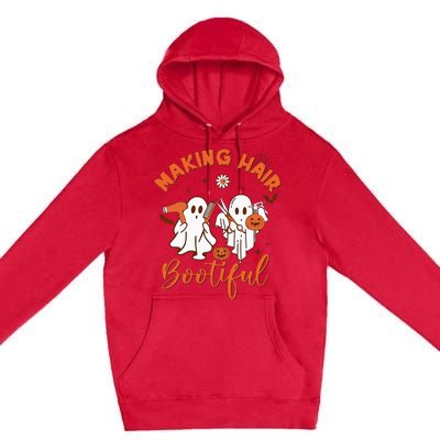 Making Hair Bootiful Funny Scary Ghost Hairdresser Halloween Premium Pullover Hoodie