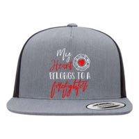 My Heart Belongs To A Firefighter gift for Wife Girlfriend Flat Bill Trucker Hat