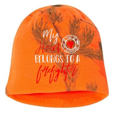 My Heart Belongs To A Firefighter gift for Wife Girlfriend Kati - Camo Knit Beanie