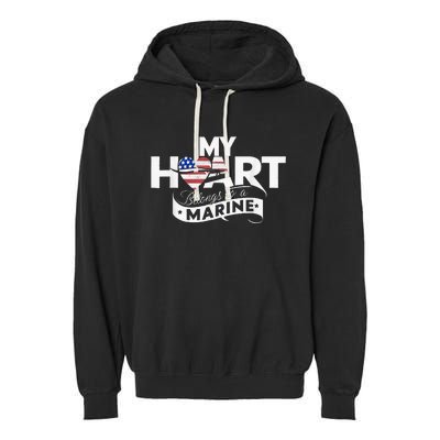 My Heart Belongs To A Marine Garment-Dyed Fleece Hoodie