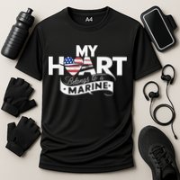 My Heart Belongs To A Marine Cooling Performance Crew T-Shirt