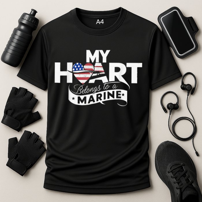 My Heart Belongs To A Marine Cooling Performance Crew T-Shirt