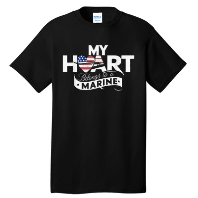 My Heart Belongs To A Marine Tall T-Shirt