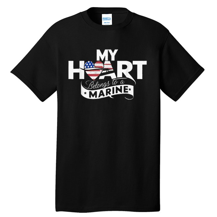 My Heart Belongs To A Marine Tall T-Shirt