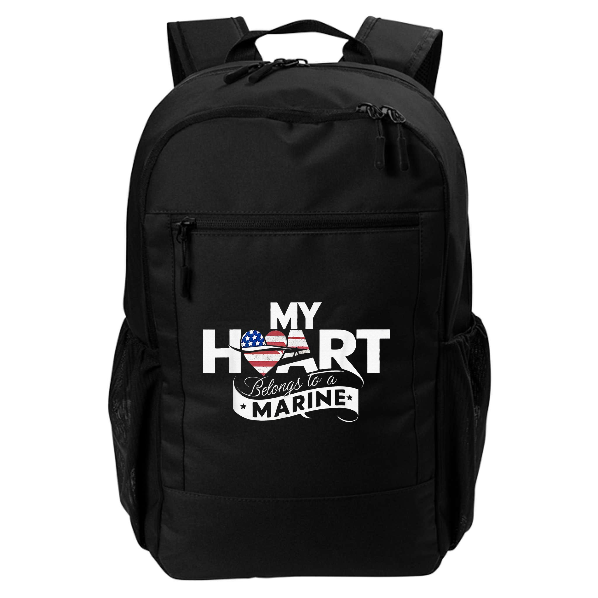 My Heart Belongs To A Marine Backpack
