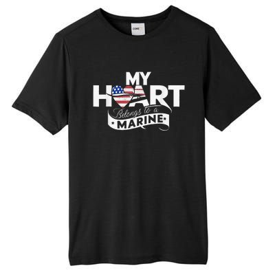 My Heart Belongs To A Marine Tall Fusion ChromaSoft Performance T-Shirt