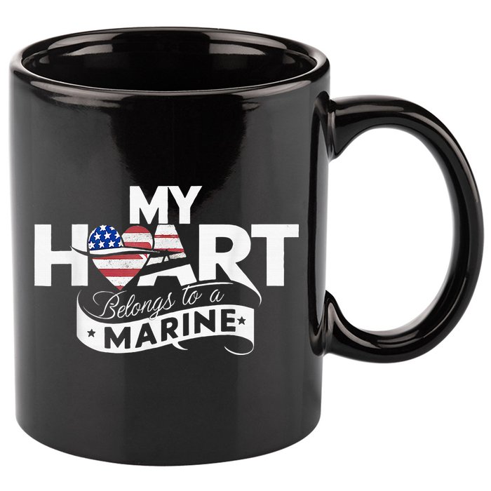 My Heart Belongs To A Marine 11oz C Handle Ceramic Mug