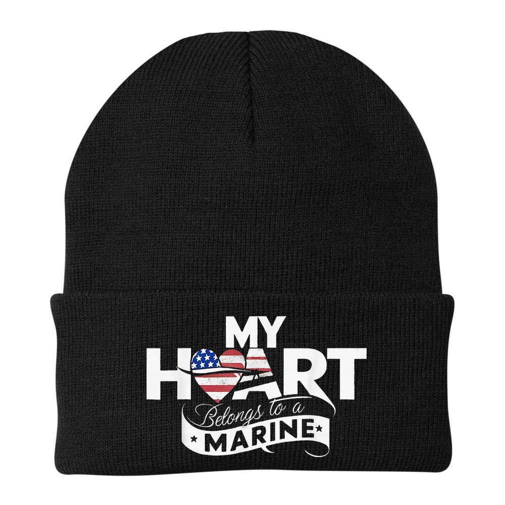 My Heart Belongs To A Marine Beanie