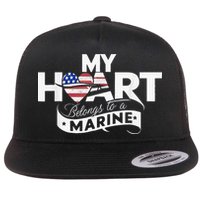 My Heart Belongs To A Marine Flatbill Hat