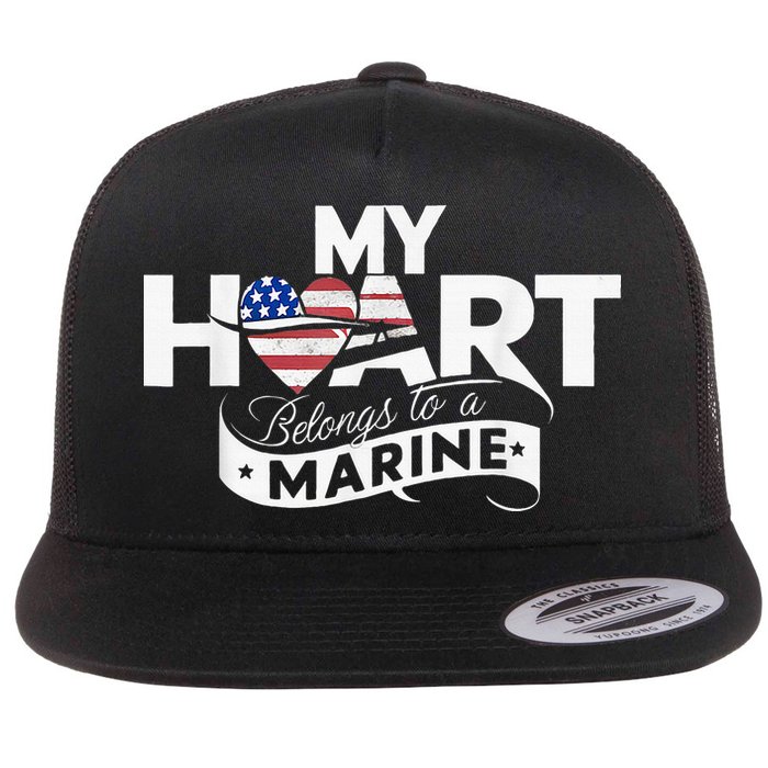 My Heart Belongs To A Marine Flatbill Hat