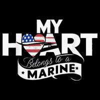 My Heart Belongs To A Marine Flatbill Hat