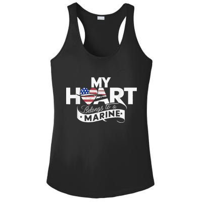 My Heart Belongs To A Marine Ladies PosiCharge Competitor Racerback Tank