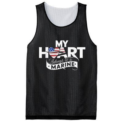 My Heart Belongs To A Marine Mesh Reversible Basketball Jersey Tank