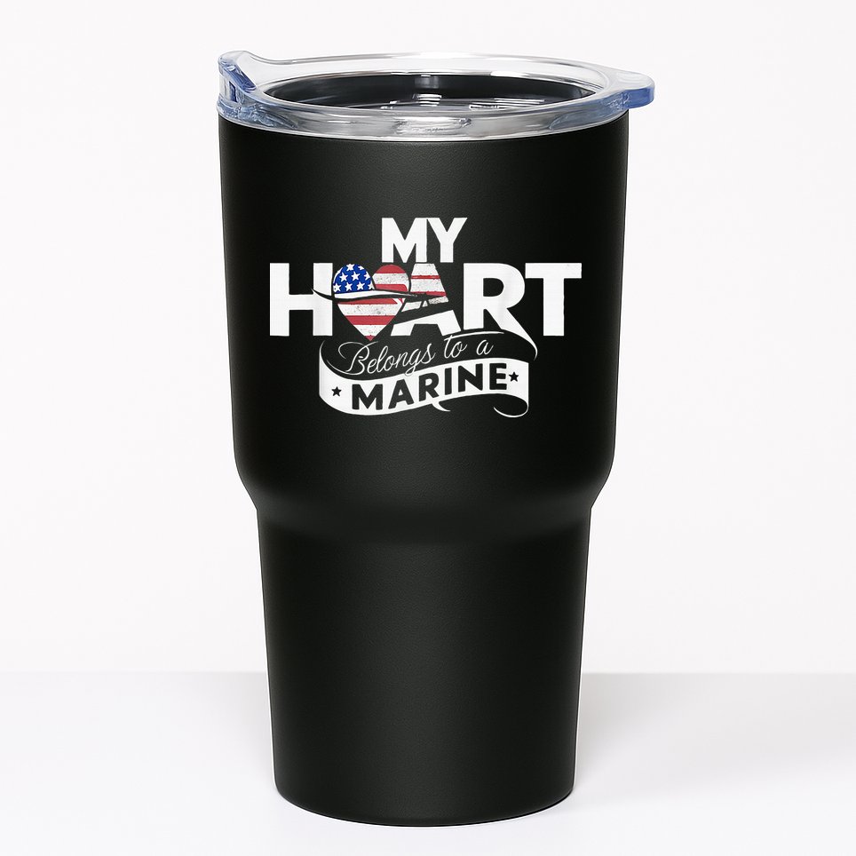 My Heart Belongs To A Marine Tumbler