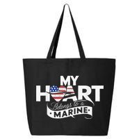My Heart Belongs To A Marine 25L Jumbo Tote