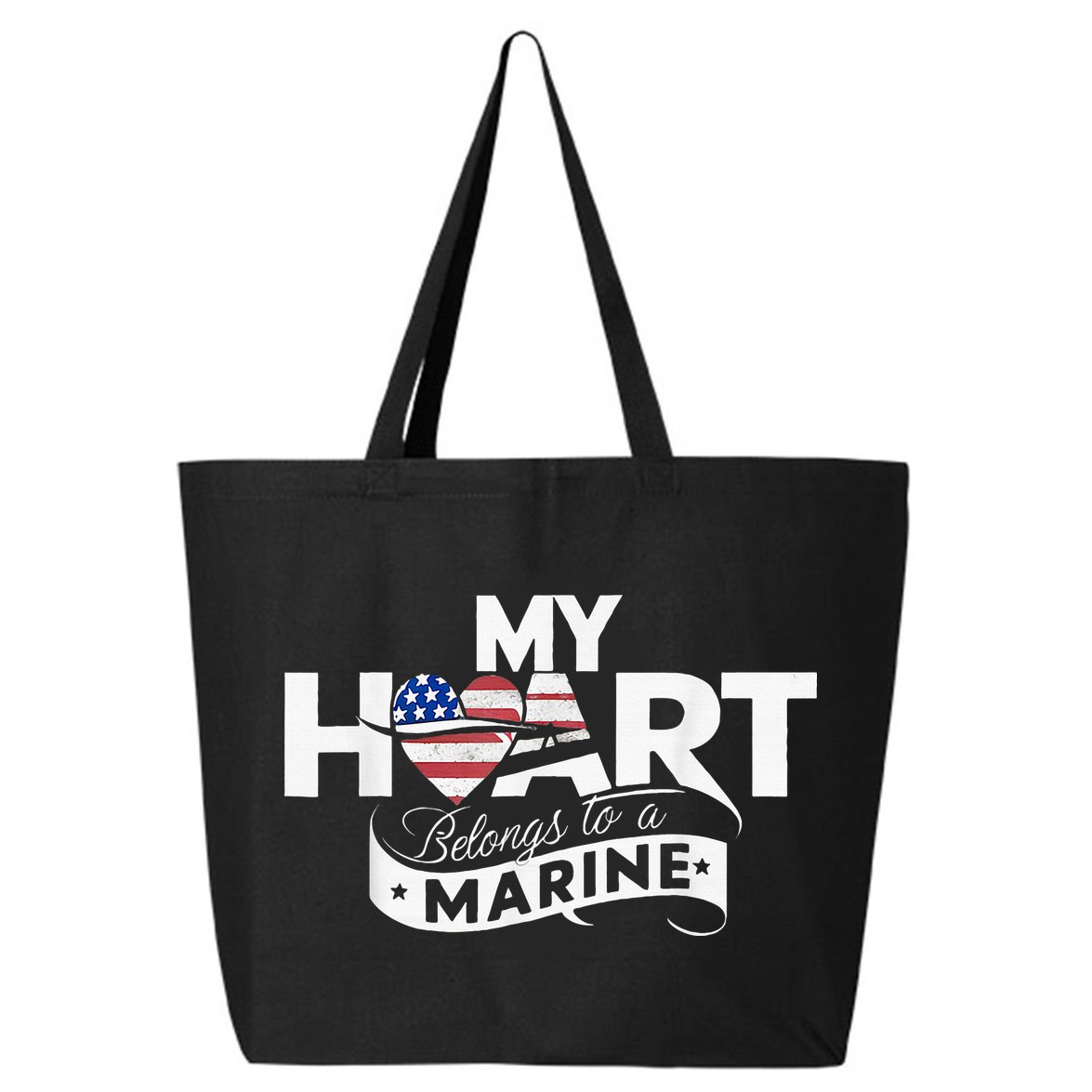 My Heart Belongs To A Marine 25L Jumbo Tote