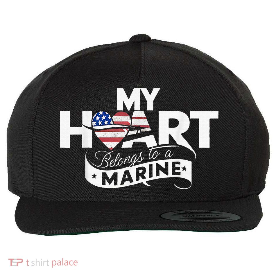 My Heart Belongs To A Marine Wool Snapback Cap