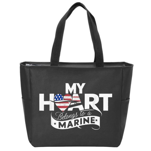My Heart Belongs To A Marine Zip Tote Bag