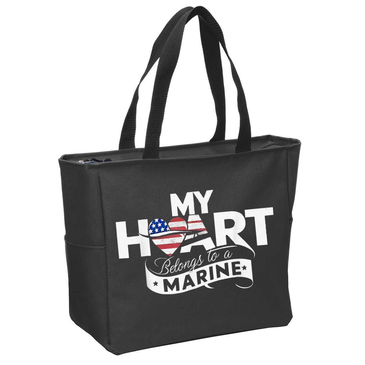 My Heart Belongs To A Marine Zip Tote Bag
