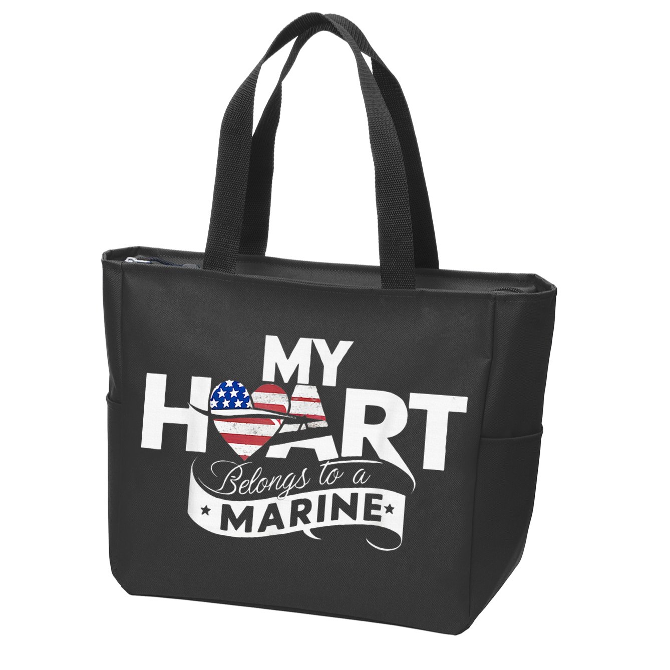My Heart Belongs To A Marine Zip Tote Bag