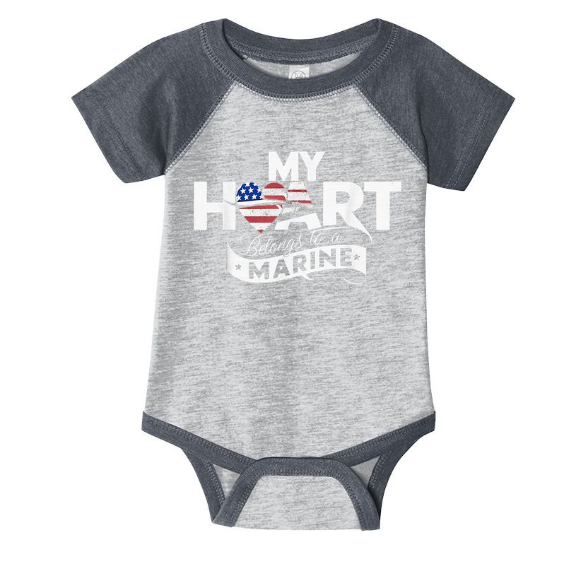 My Heart Belongs To A Marine Infant Baby Jersey Bodysuit