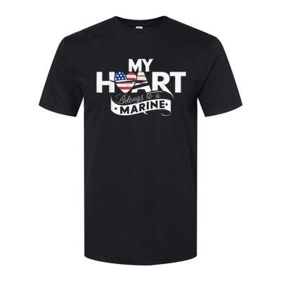 My Heart Belongs To A Marine Softstyle CVC T-Shirt