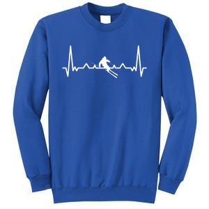 My Heart Beats For Skiing Winter Sport Heartbeat Fun Gift Sweatshirt