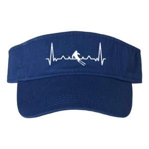 My Heart Beats For Skiing Winter Sport Heartbeat Fun Gift Valucap Bio-Washed Visor