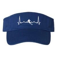 My Heart Beats For Skiing Winter Sport Heartbeat Fun Gift Valucap Bio-Washed Visor