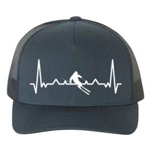 My Heart Beats For Skiing Winter Sport Heartbeat Fun Gift Yupoong Adult 5-Panel Trucker Hat