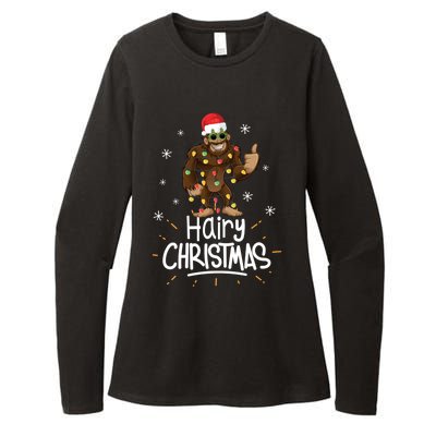 Merry Hairy Bigfoot Santa Funny Ugly Christmas Gift Womens CVC Long Sleeve Shirt