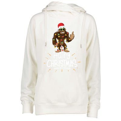 Merry Hairy Bigfoot Santa Funny Ugly Christmas Gift Womens Funnel Neck Pullover Hood