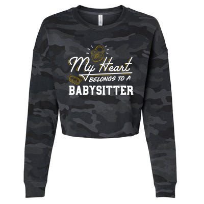 My Heart Belongs To A Sitter Gift Cool Gift Cropped Pullover Crew