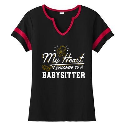 My Heart Belongs To A Sitter Gift Cool Gift Ladies Halftime Notch Neck Tee