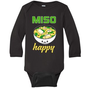 Miso Happy Cute Kawaii Miso Soup Bowl Japan Pop Culture Baby Long Sleeve Bodysuit