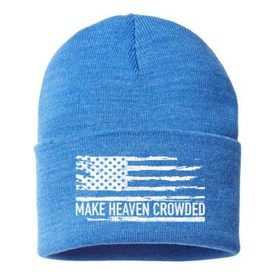 Make Heaven Crowded Faith Spiritual Cute Christian Vintage Cool Gift Sustainable Knit Beanie