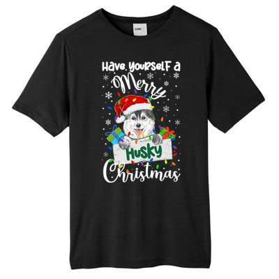 Merry Husky Christmas Siberian Husky Xmas Party Gift Tall Fusion ChromaSoft Performance T-Shirt