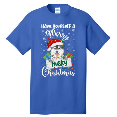 Merry Husky Christmas Siberian Husky Xmas Party Gift Tall T-Shirt