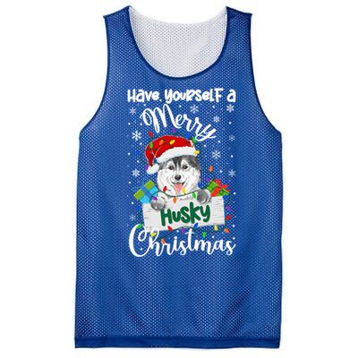 Merry Husky Christmas Siberian Husky Xmas Party Gift Mesh Reversible Basketball Jersey Tank