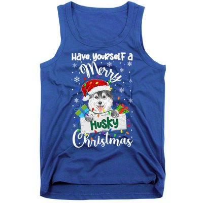 Merry Husky Christmas Siberian Husky Xmas Party Gift Tank Top