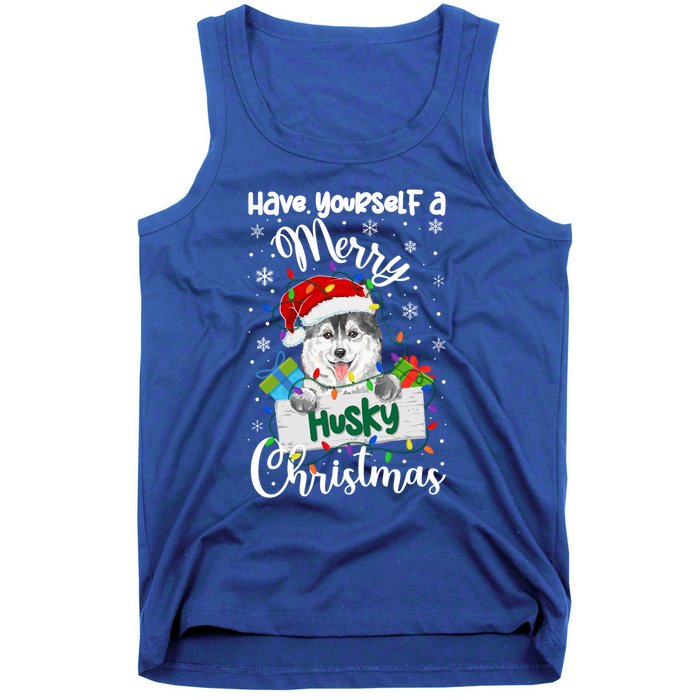 Merry Husky Christmas Siberian Husky Xmas Party Gift Tank Top