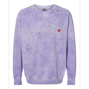 Music Heartbeat Clothing For Music Lovers Colorblast Crewneck Sweatshirt